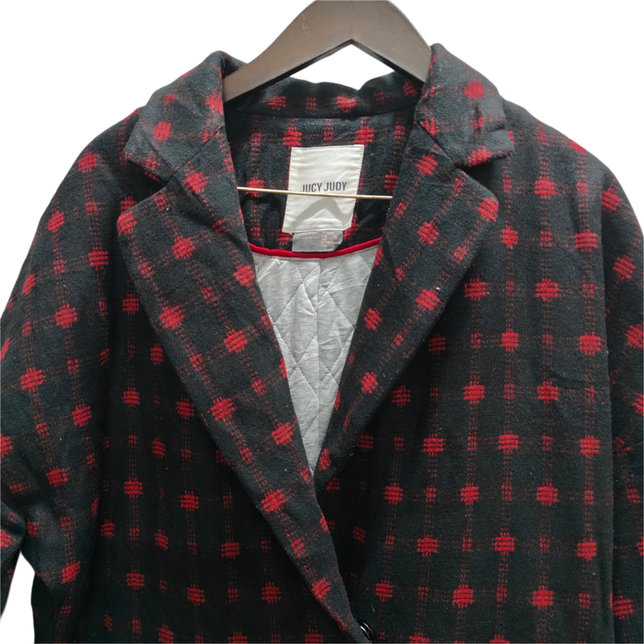 Women’s Coat - Black & Red Checkered (XL)