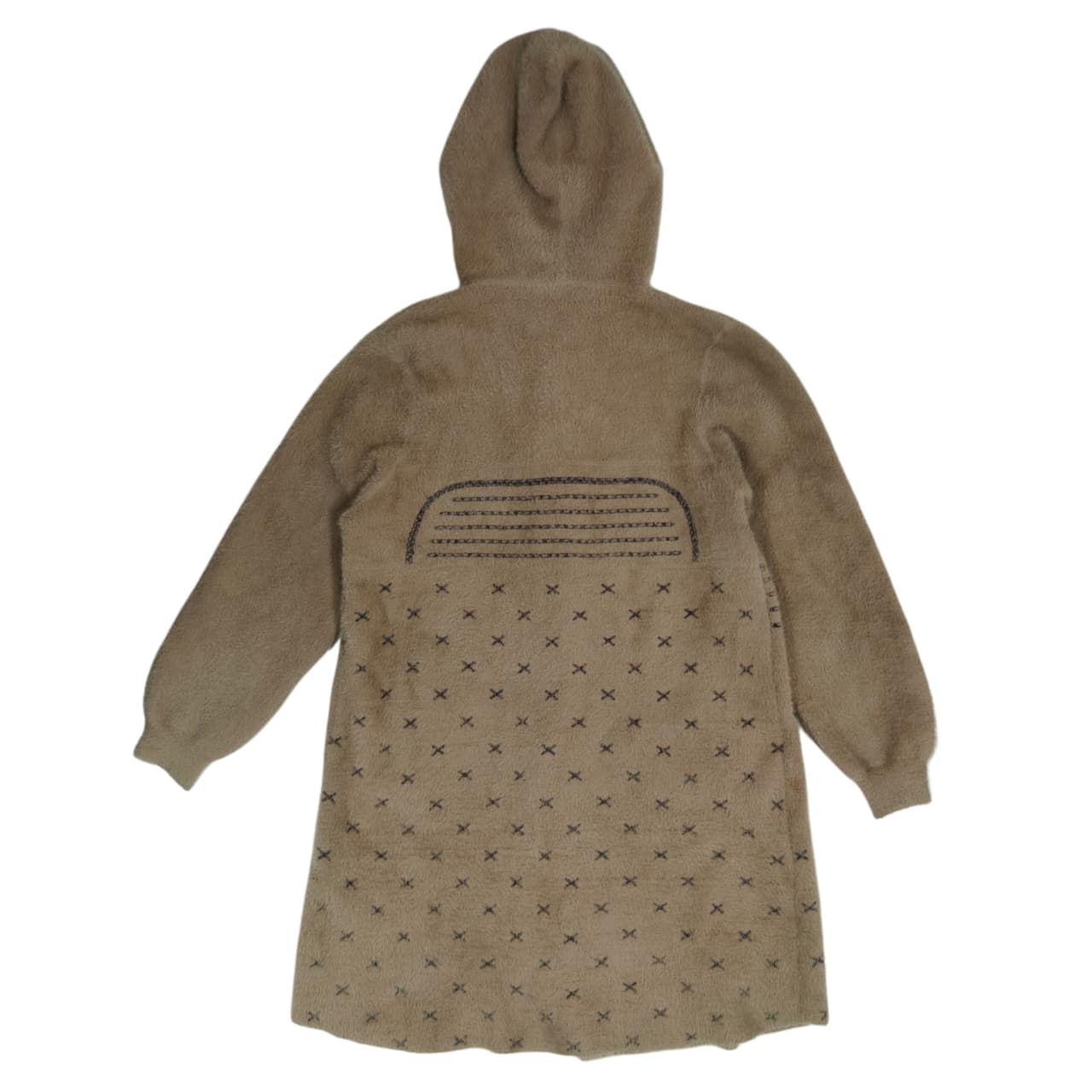 Women's Hooded Fur Coat - Brown (L)