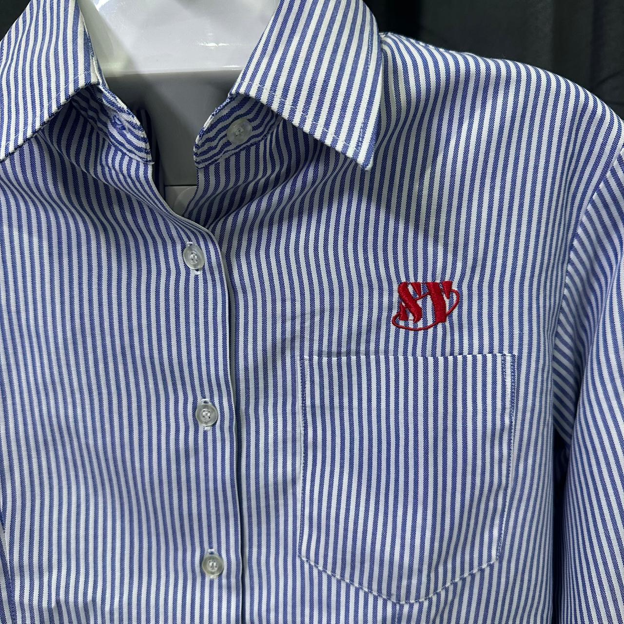 Women’s Shirt - Blue Striped (L)