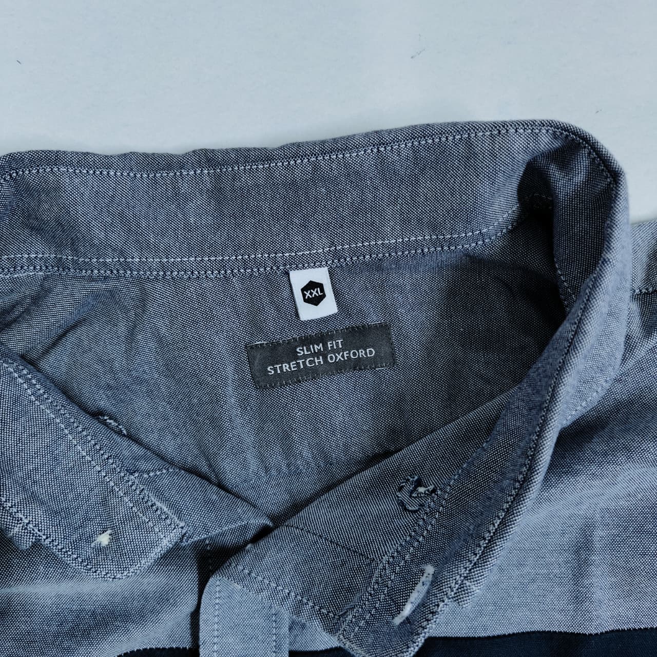 Men’s Oxford Shirt-Navy & Greyish Blue(XL)