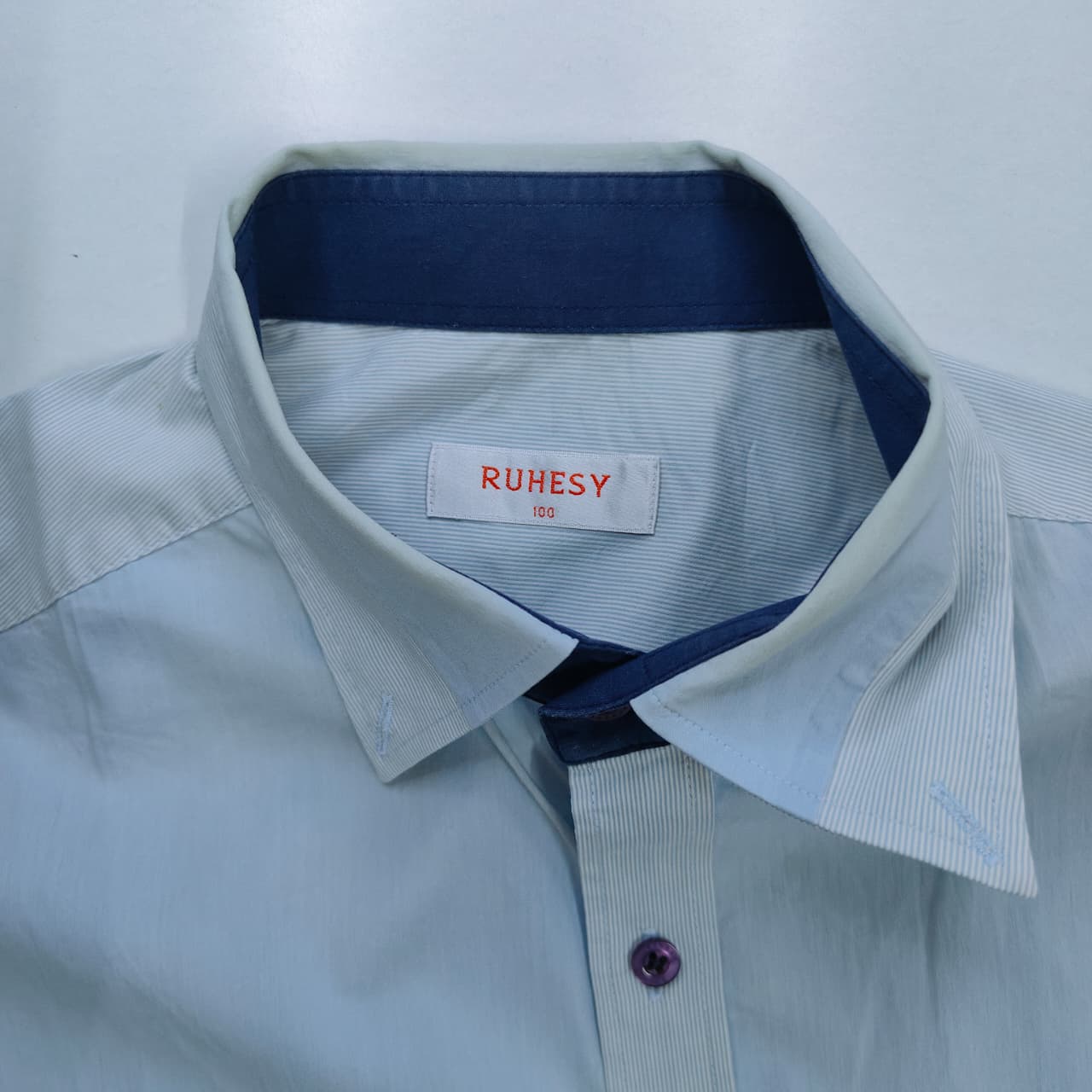 RUHESY Men's Shirt- Sky Blue(XL)