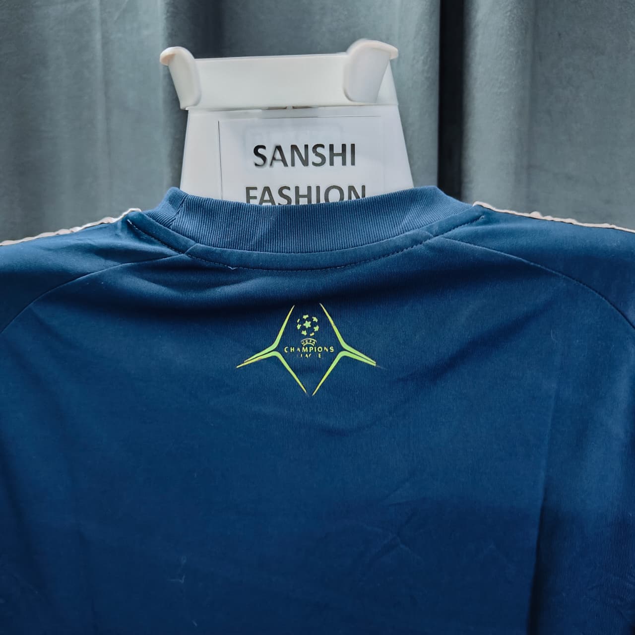 UEFA Champions League Adidas Men's T-Shirt - Sky & Navy Blue (XS)