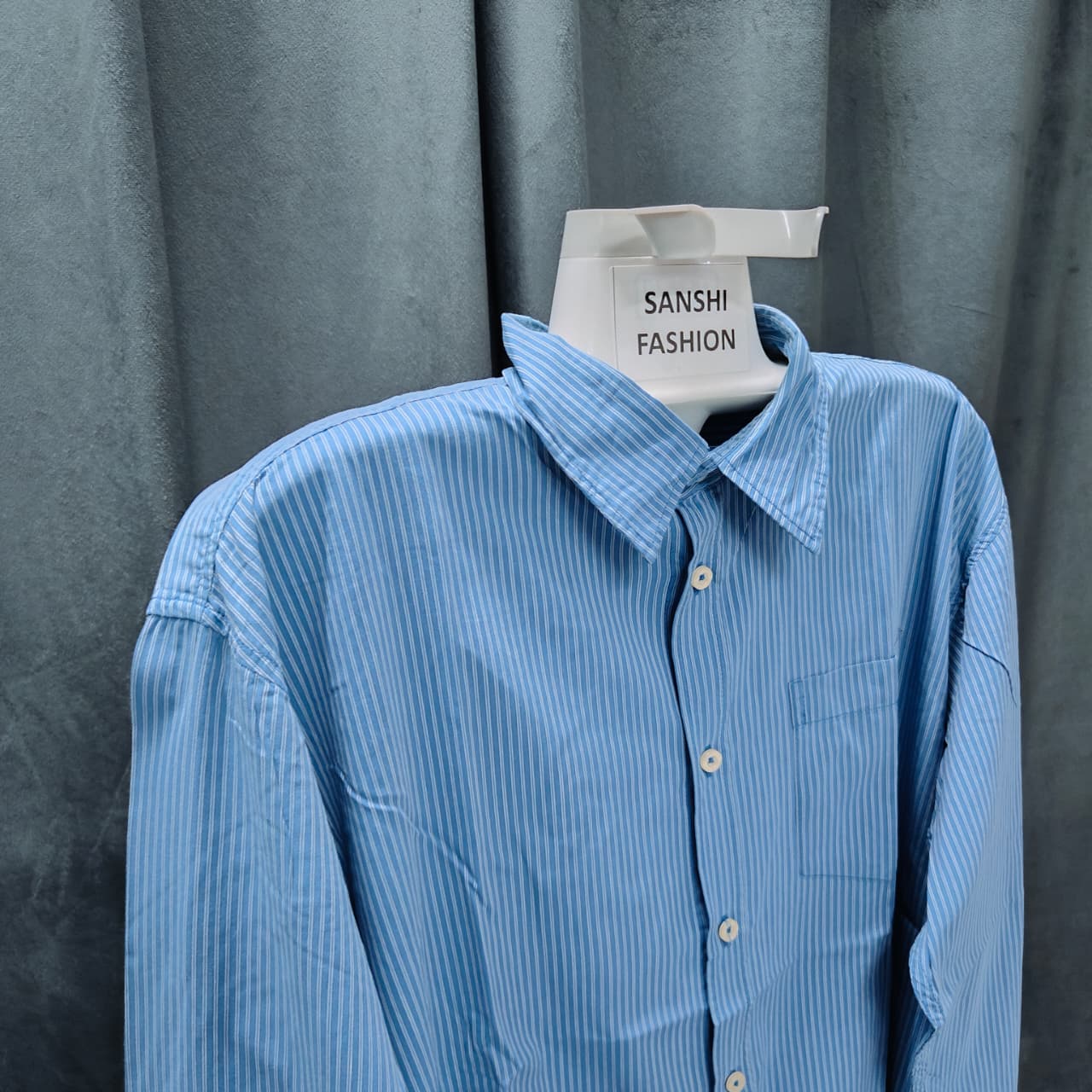 Tom Tailor Men's Shirt- Navy Striped (4XL)