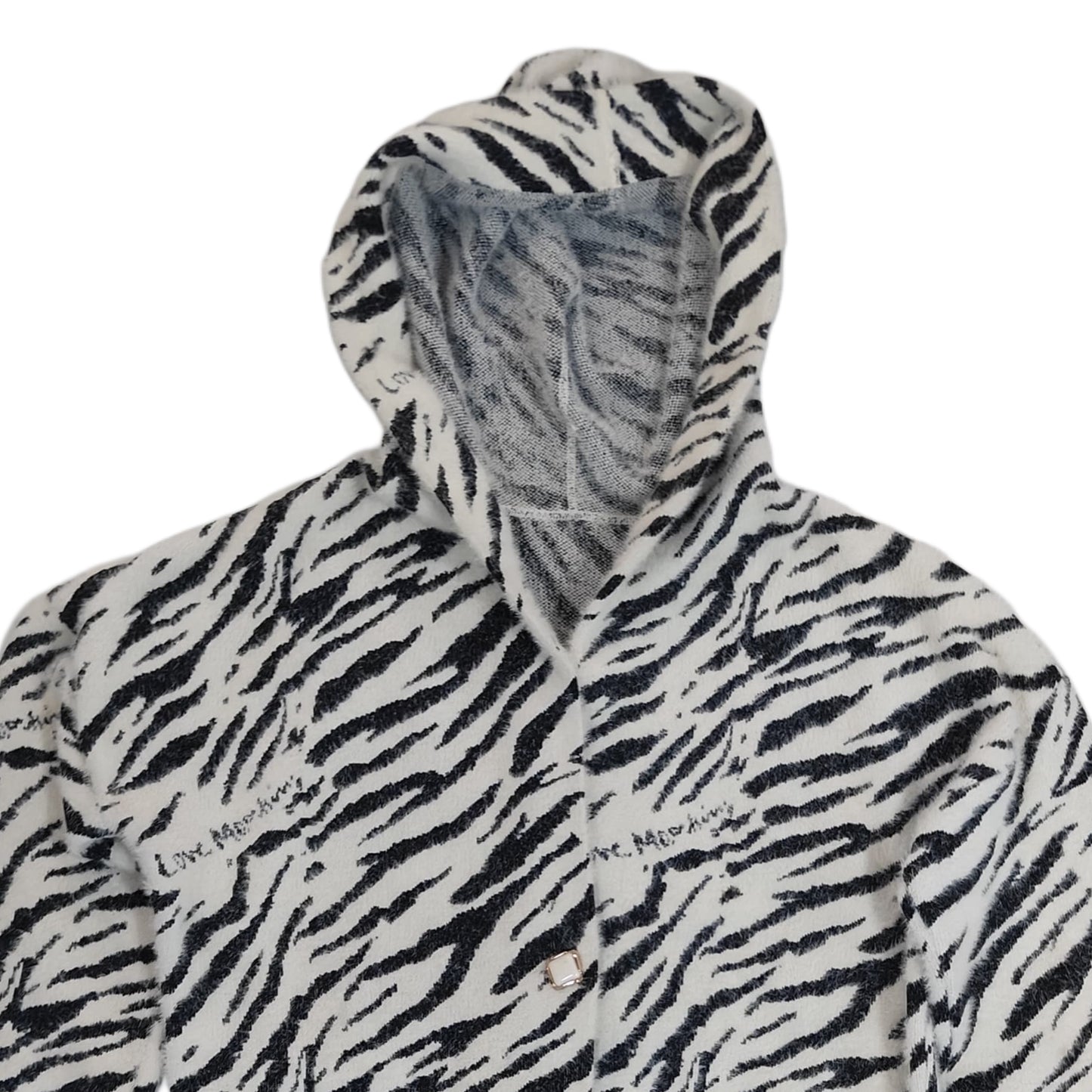 Women's Hooded Long Coat - Zebra (XL)