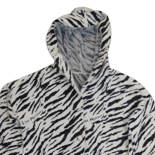 Women's Hooded Long Coat - Zebra (XL)