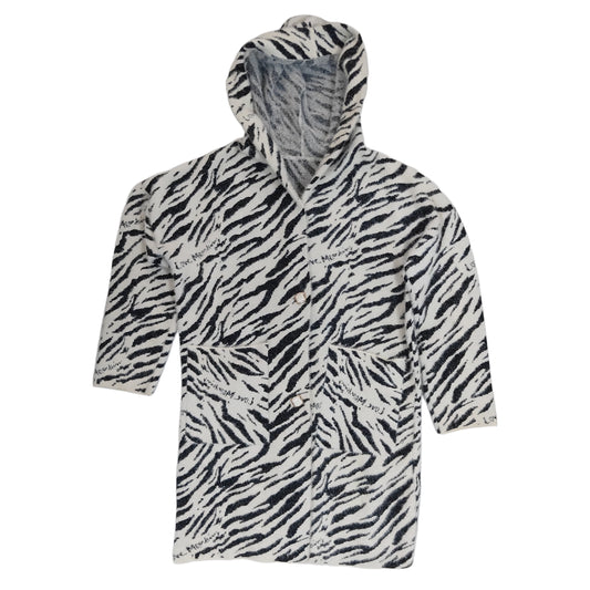 Women's Hooded Long Coat - Zebra (XL)