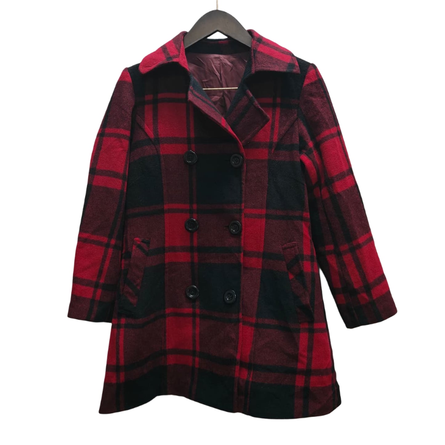 Women’s Coat - Red & Black Checkered (S)