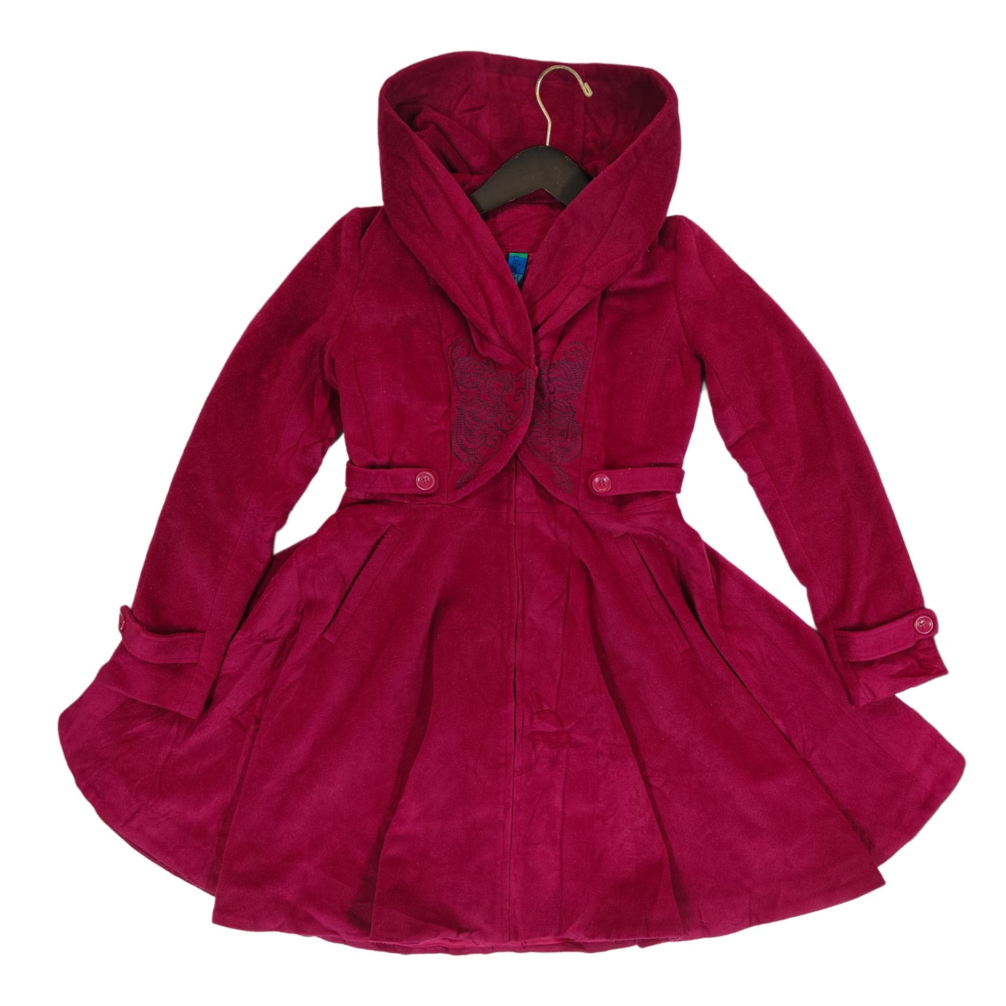 Women’s Hooded Overcoat - Reddish Pink (2XS)