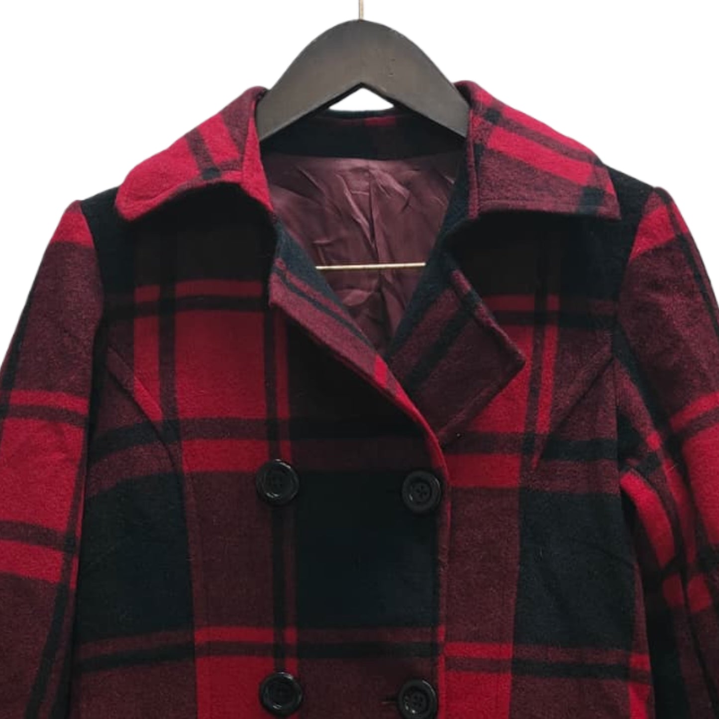 Women’s Coat - Red & Black Checkered (S)
