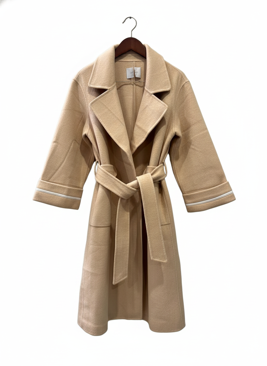 Women's Longcoat - Beige (Large)