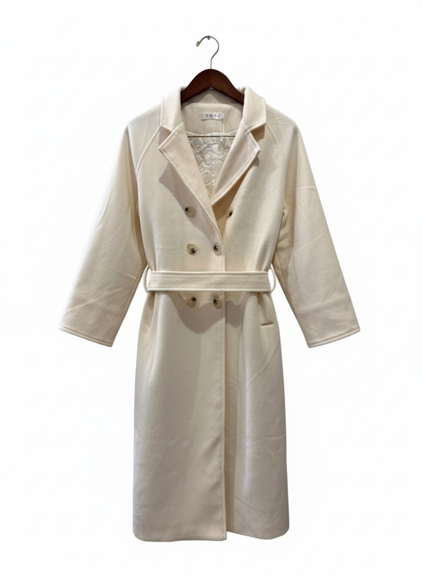 Women's Longcoat - Ivory (Large)