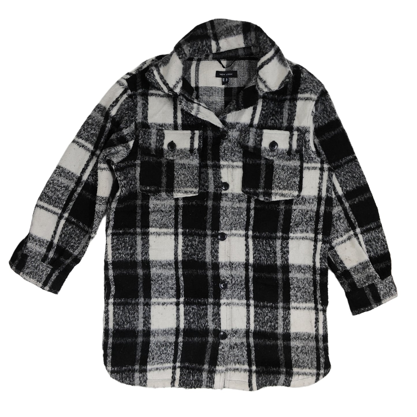 New Look Oversized Shacket - Black & White Checkered (XL)