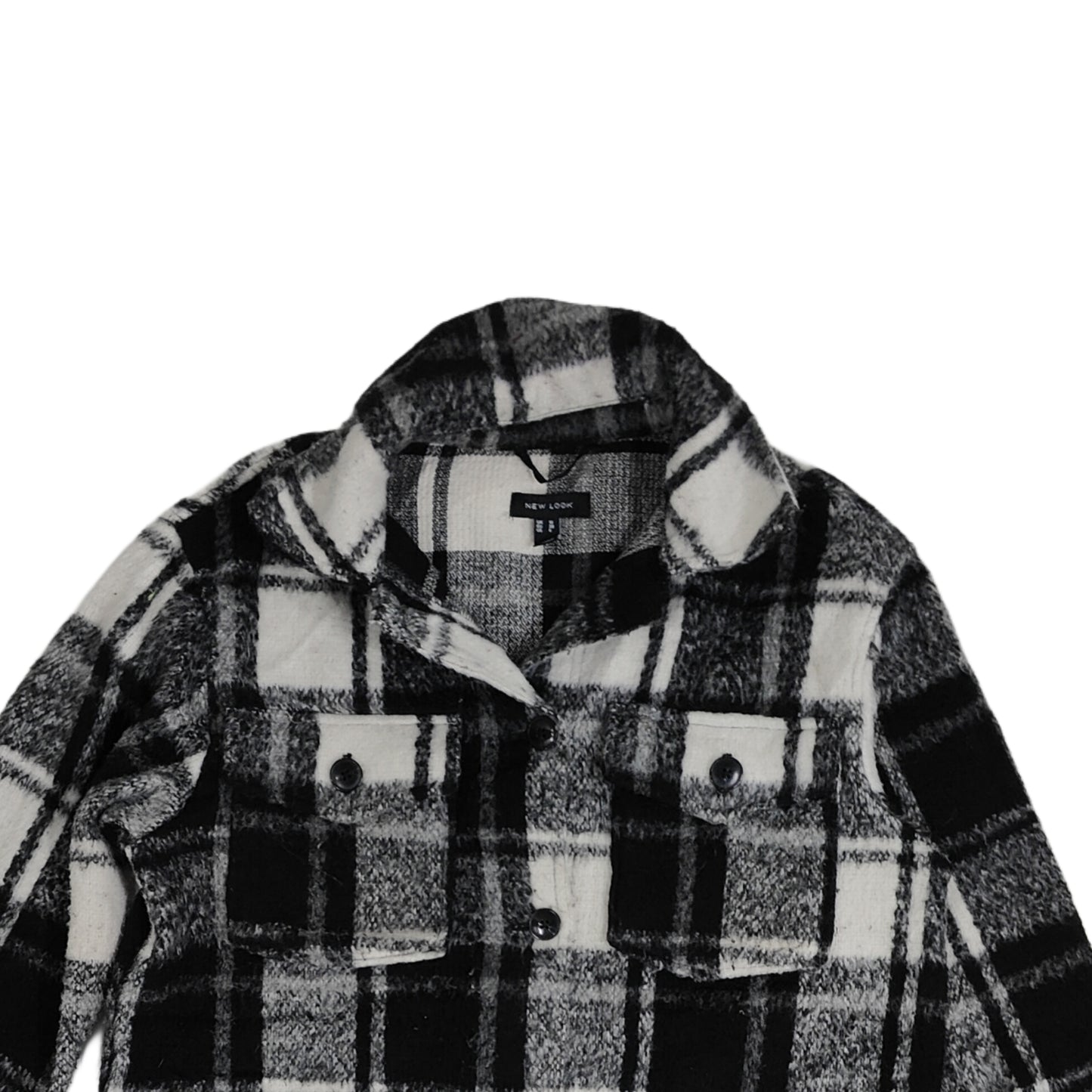 New Look Oversized Shacket - Black & White Checkered (XL)