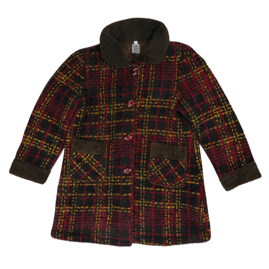 Women's Sweater - Red & Brown Checkered (M)