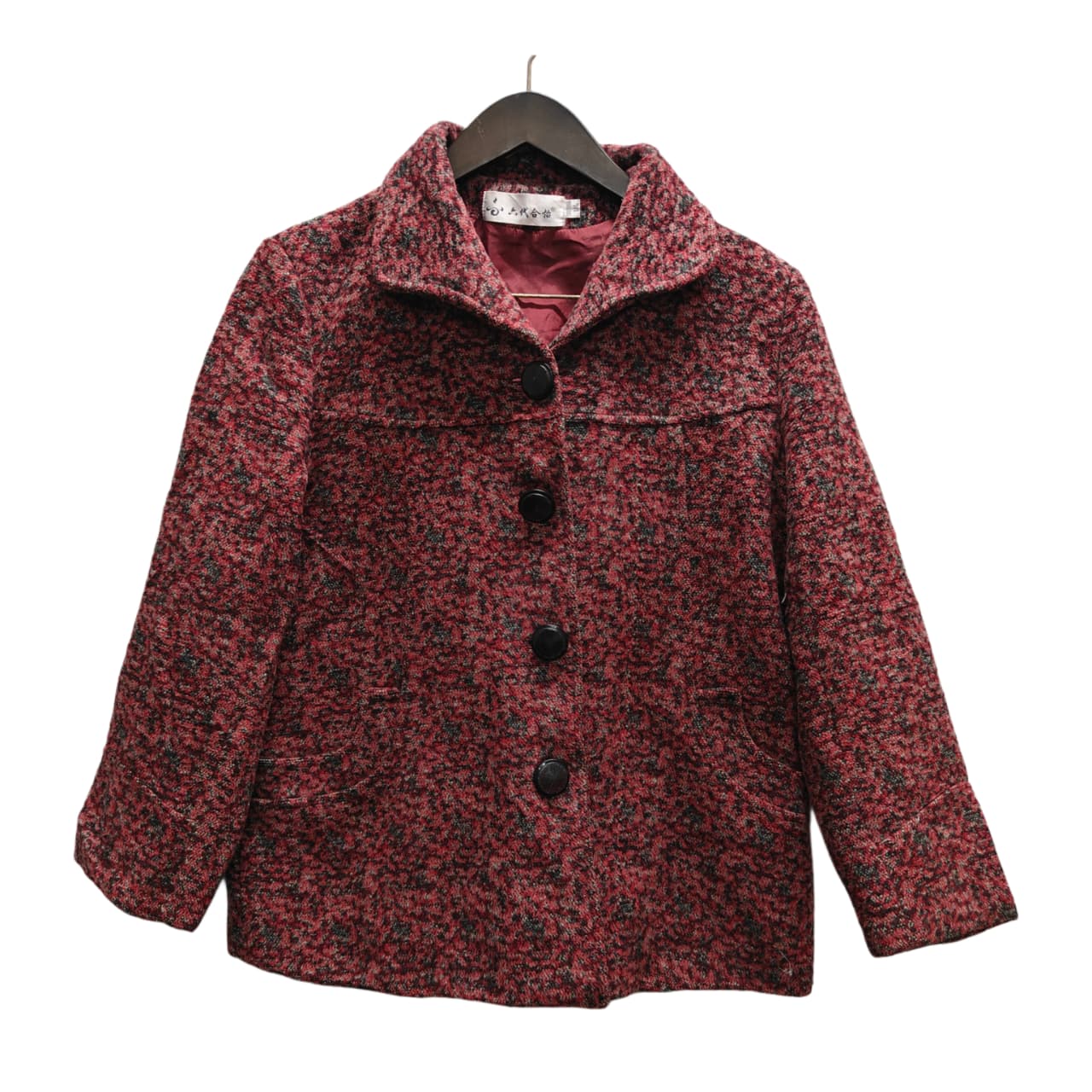 Women’s Coat -Maroon & Grey Mix (XL)