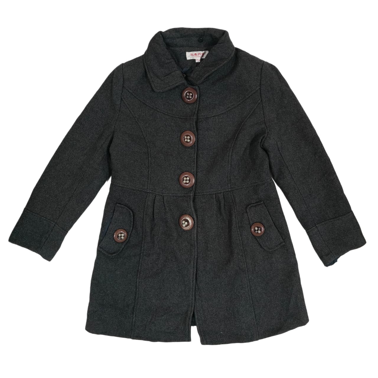 Women’s Long Coat - Dark Charcoal Grey (S)