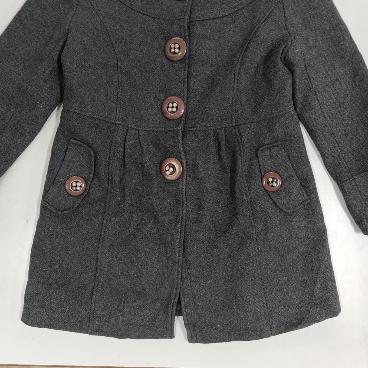 Women’s Long Coat - Dark Charcoal Grey (S)