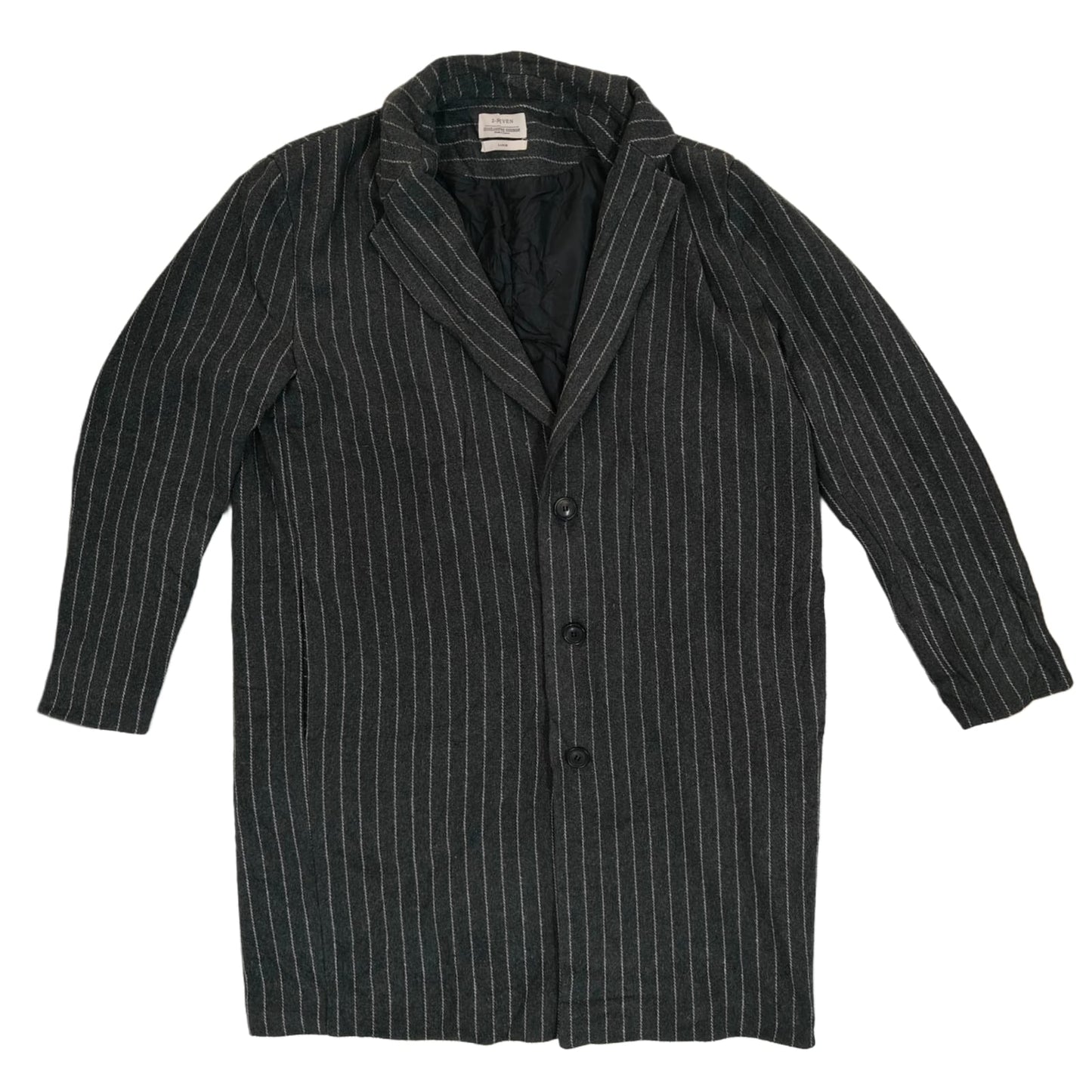 Men's Coat - Black & Grey Striped (3XL)