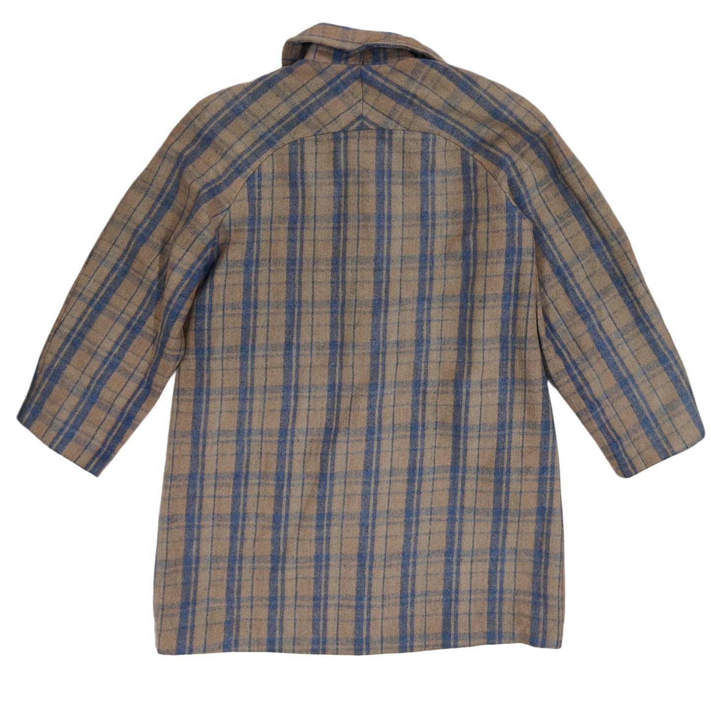 Men's Sweatshirt - Beige & Blue Checkered (XL)