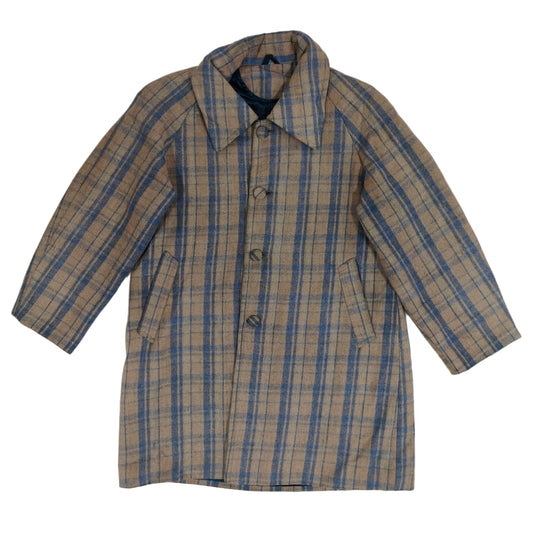 Men's Sweatshirt - Beige & Blue Checkered (XL)