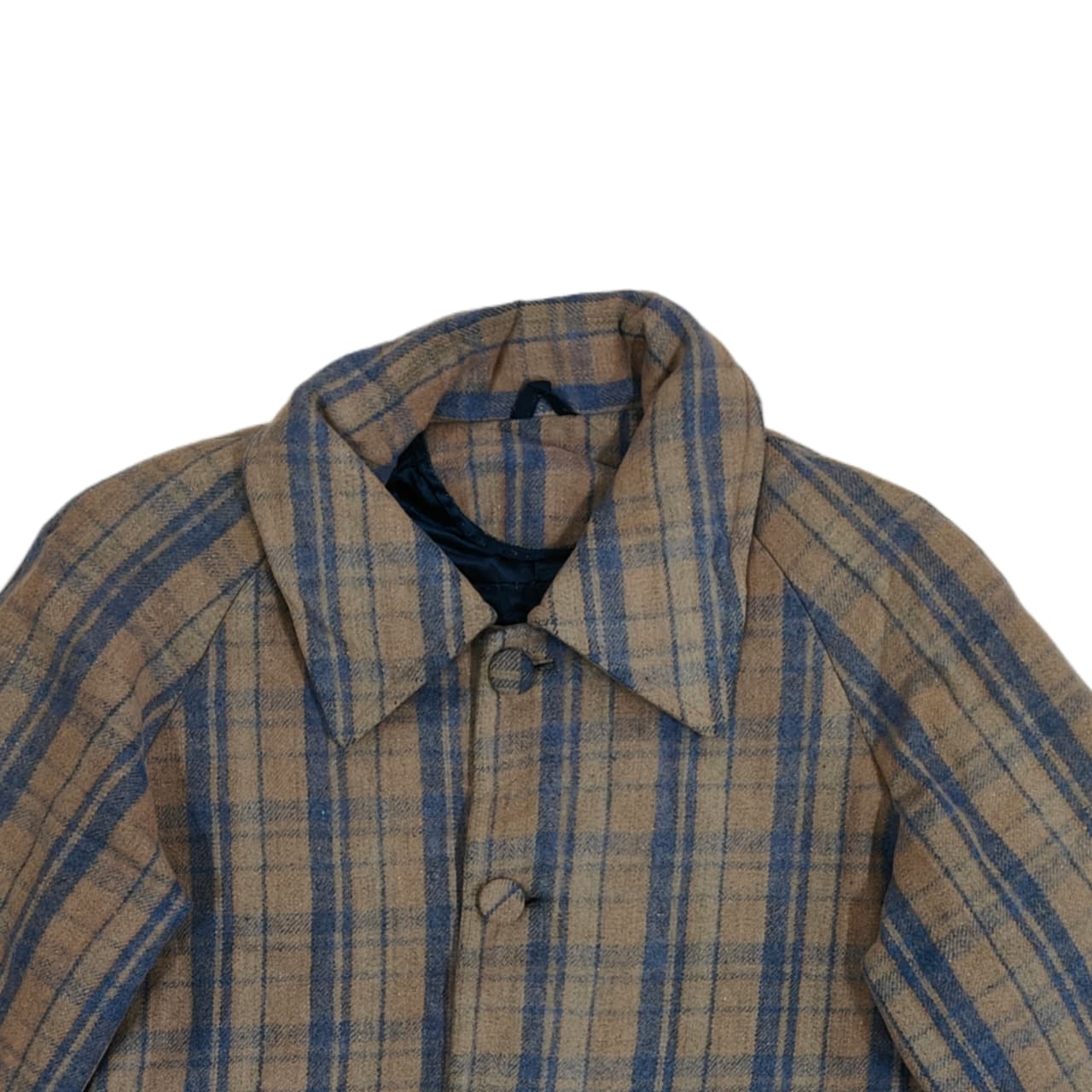 Men's Sweatshirt - Beige & Blue Checkered (XL)