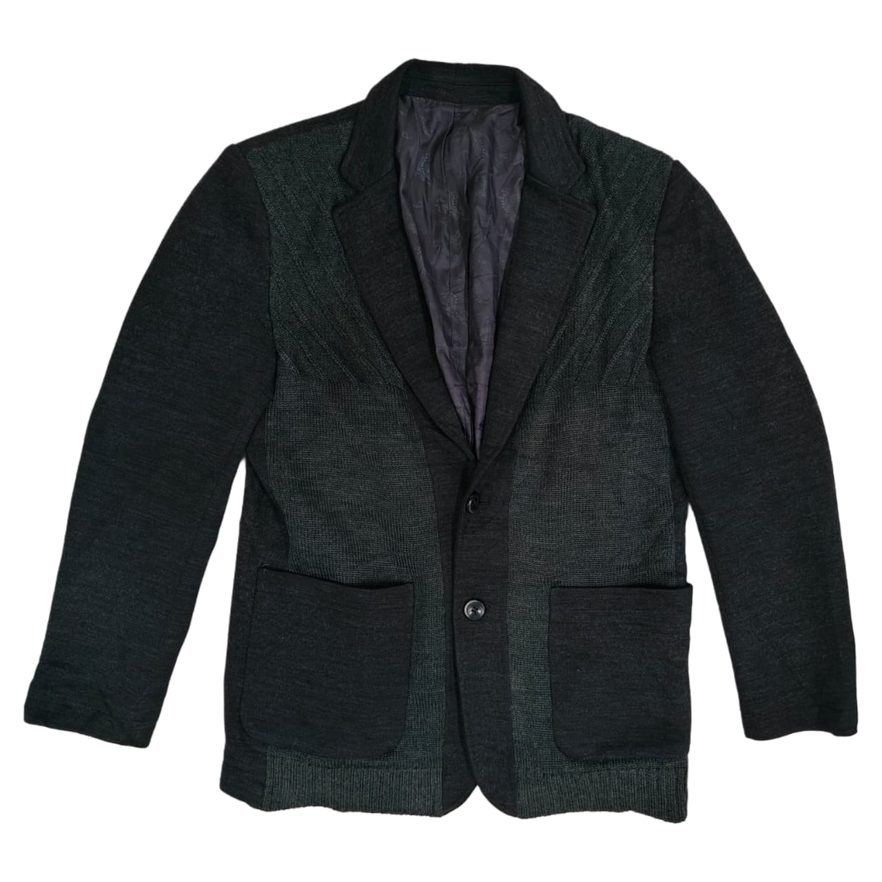 Men's Coat - Grey & Green (M)