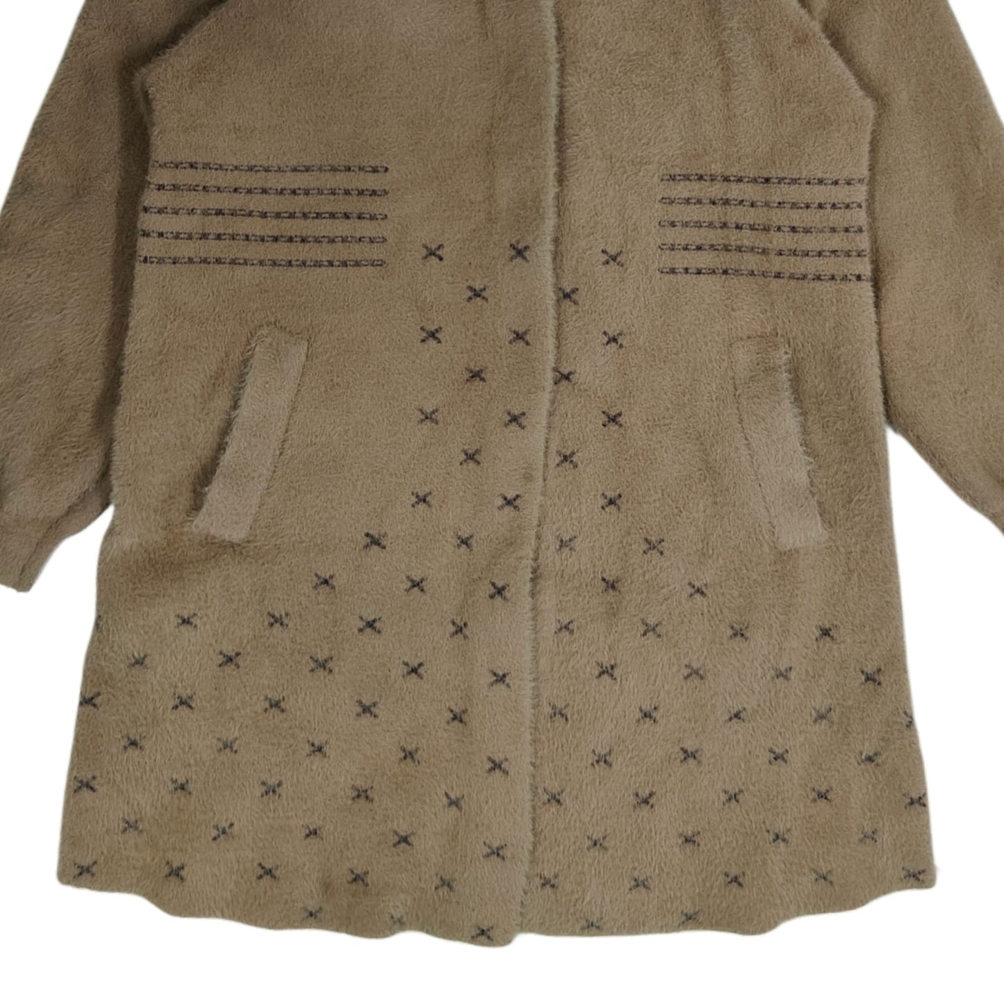 Women's Hooded Fur Coat -  Brown (L)