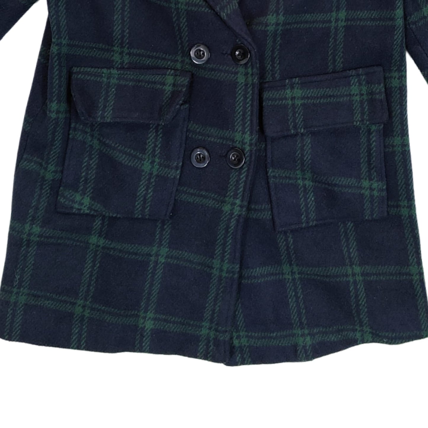 Women's Blazer - Navy Blue & Green Checkered (S)