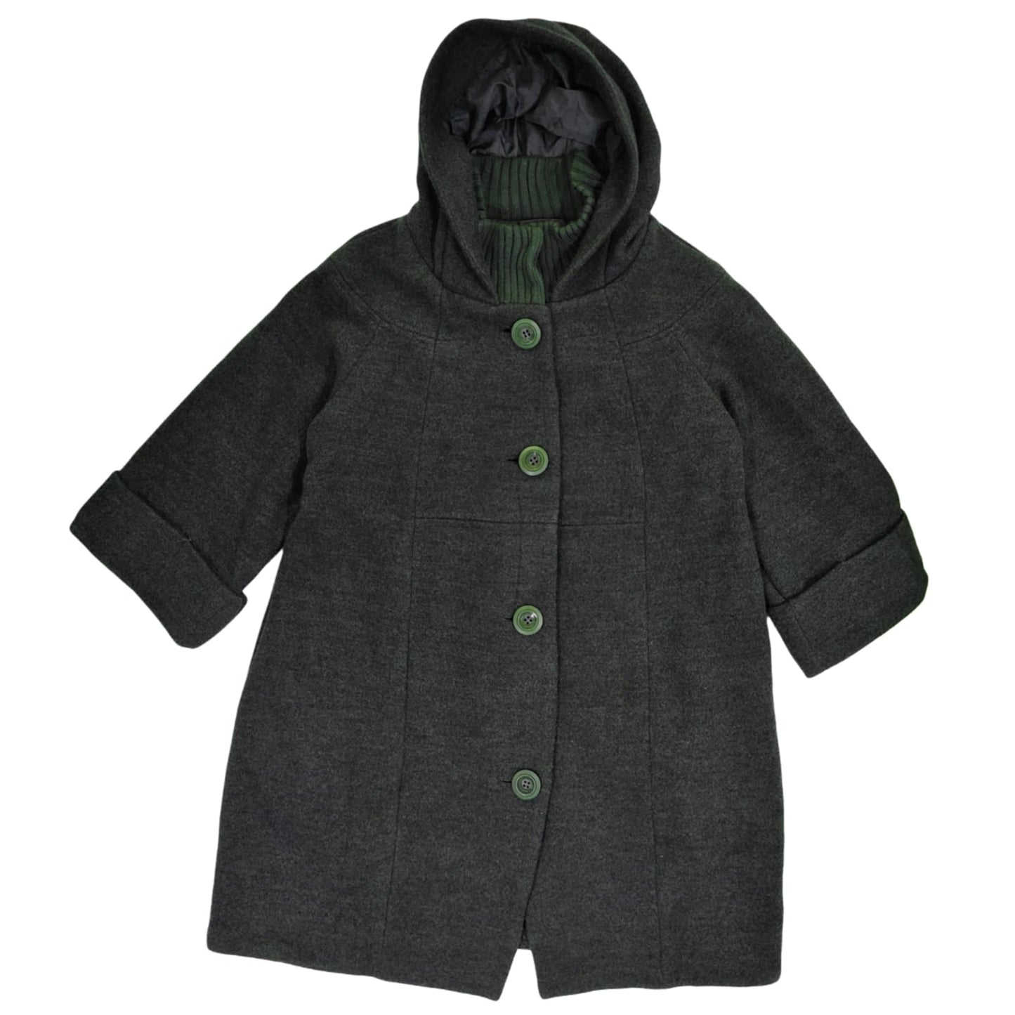 Women's Hooded Coat - Olive Green (XXL)