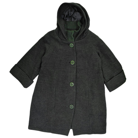 Women's Hooded Coat - Olive Green (XXL)