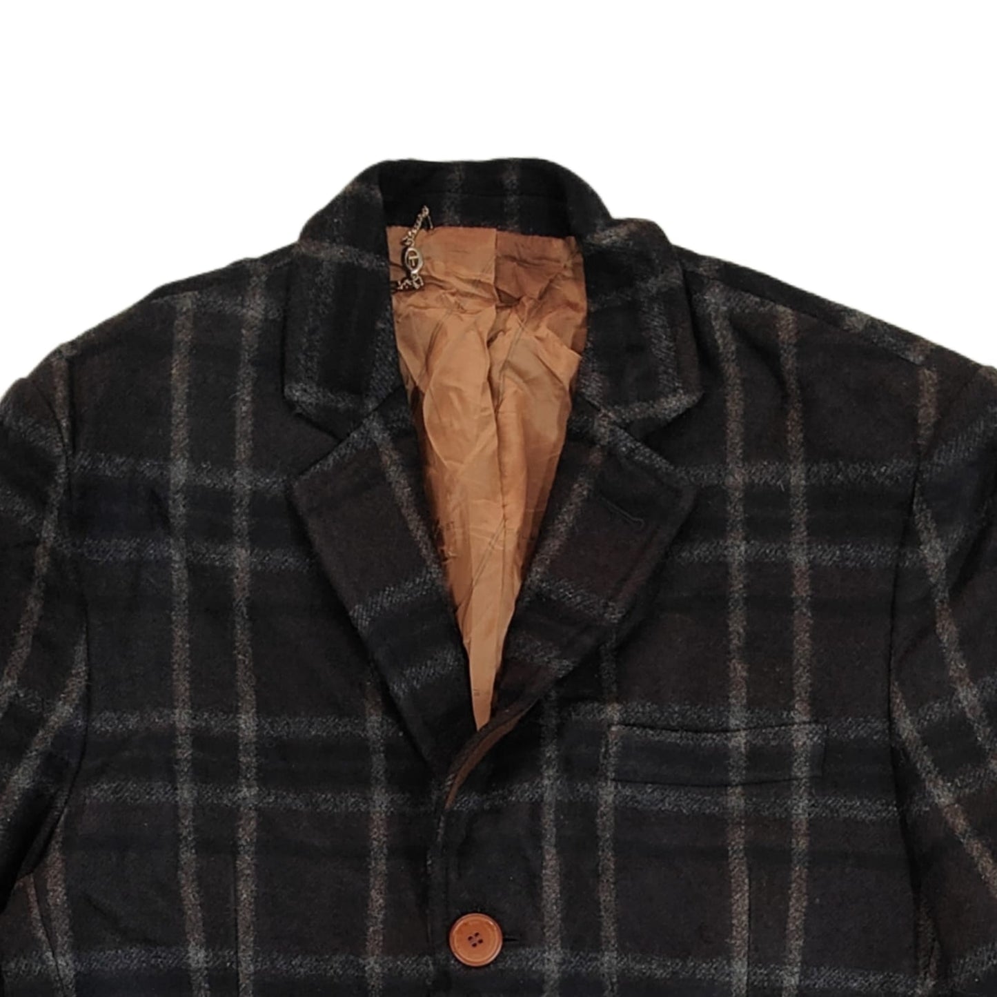 Men's Blazer - Coffee Checkered (S)