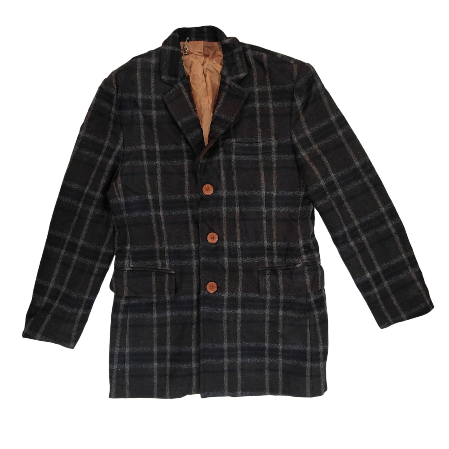Men's Blazer - Coffee Checkered (S)