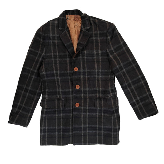 Men's Blazer - Coffee Checkered (S)