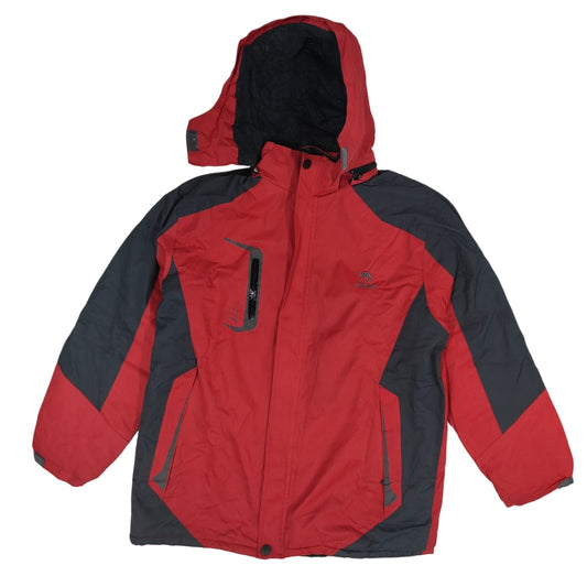Men’s Hooded Jacket - Red & Grey (XL)