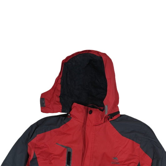 Men’s Hooded Jacket - Red & Grey (XL)