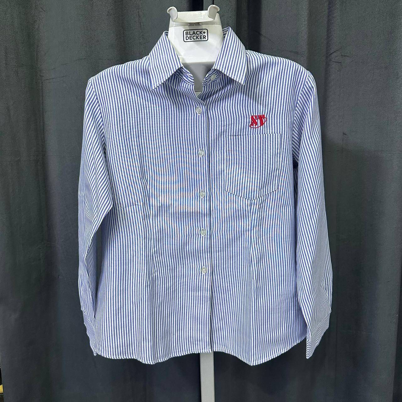 Women’s Shirt - Blue Striped (L)