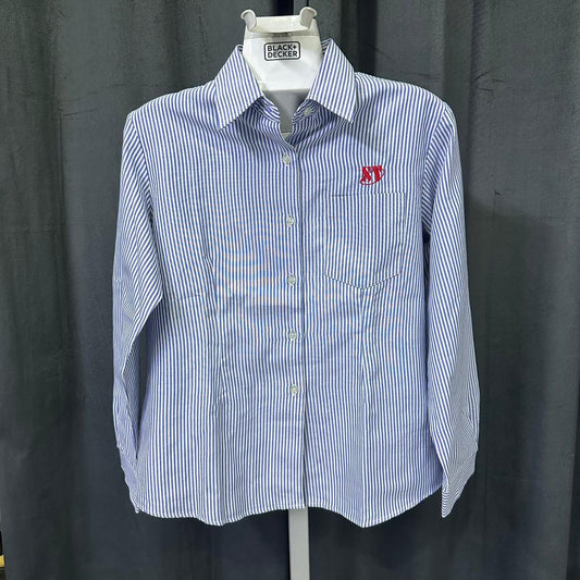 Women’s Shirt - Blue Striped (L)
