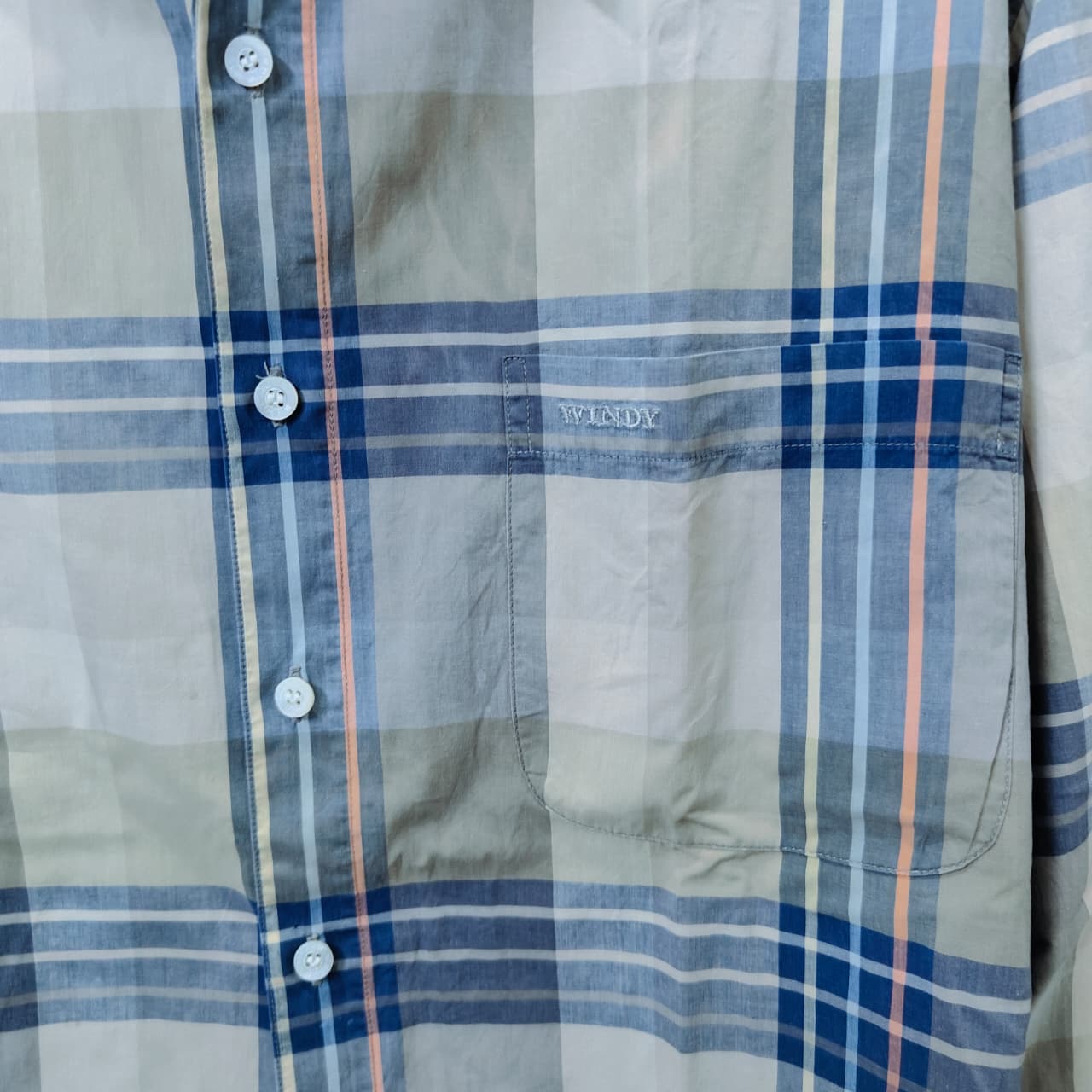 Men’s Korean Shirt - Blue & Yellow Checkered(XXL)
