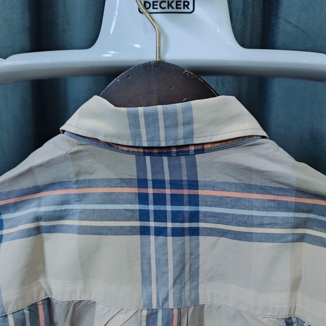 Men’s Korean Shirt - Blue & Yellow Checkered(XXL)