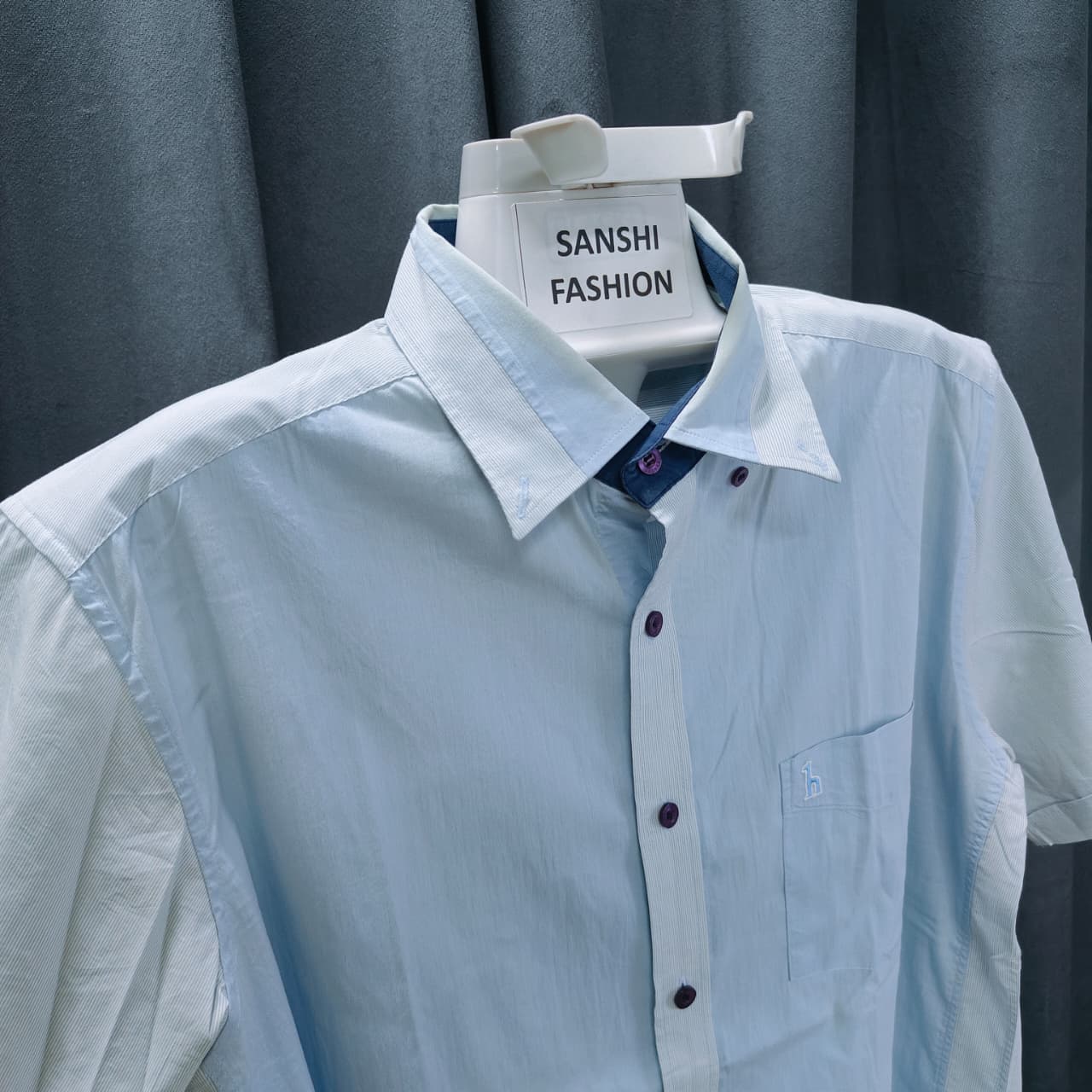 RUHESY Men's Shirt- Sky Blue(XL)