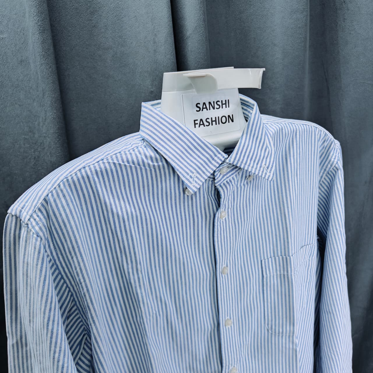 Andrew James Men's Shirt-  Sky Blue STRIPE (3XL)