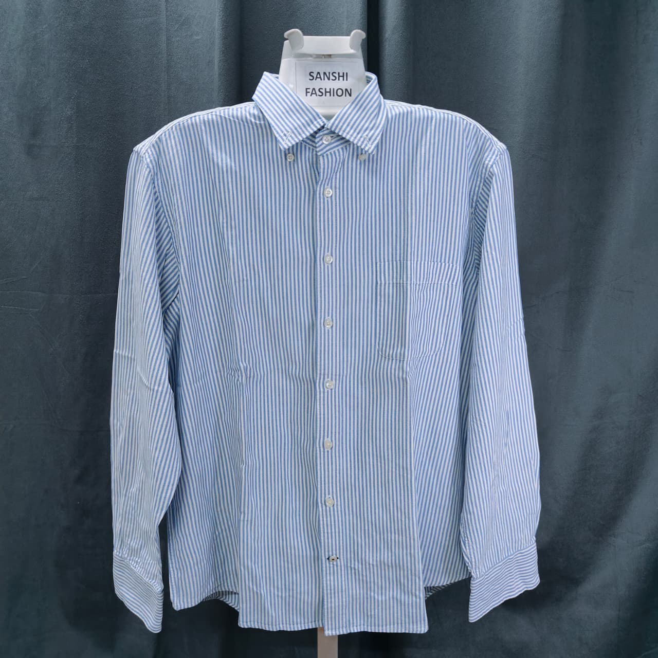 Andrew James Men's Shirt-  Sky Blue STRIPE (3XL)