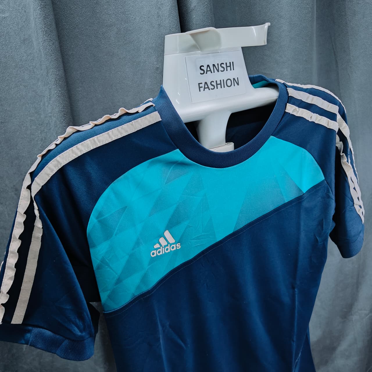 UEFA Champions League Adidas Men's T-Shirt - Sky & Navy Blue (XS)