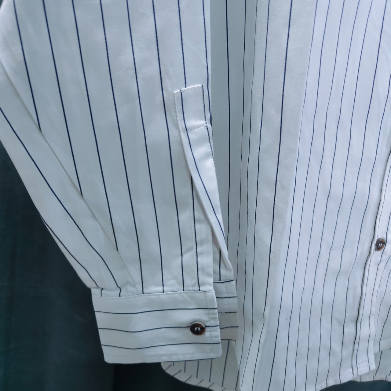 Men's Shirt- Navy white stripe(XL)