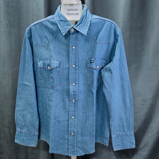 Wrangler Men's Shirt- Navy Blue(L)