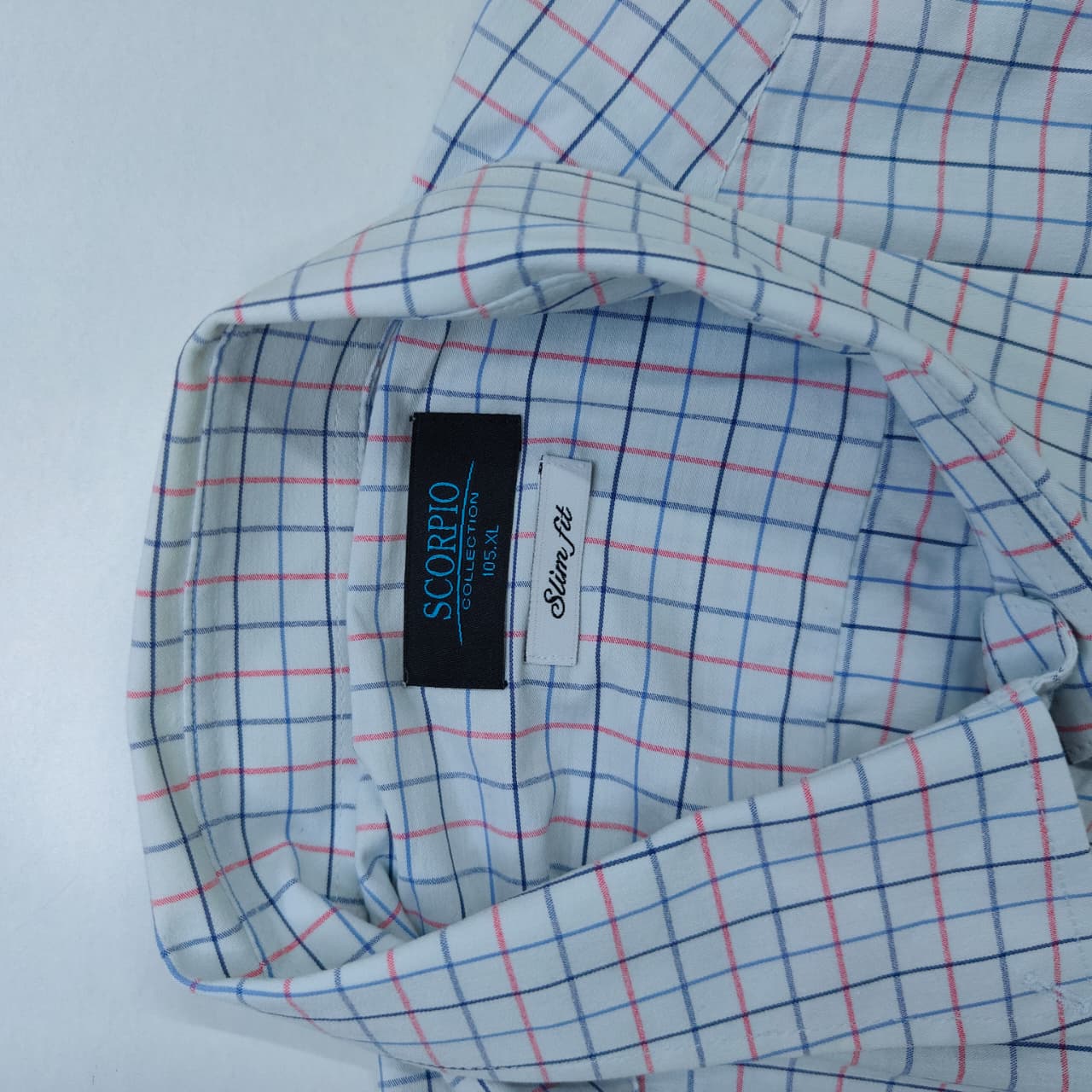 Scorpio Men's Linen Shirt-  Checkered Sky Blue(XXL)