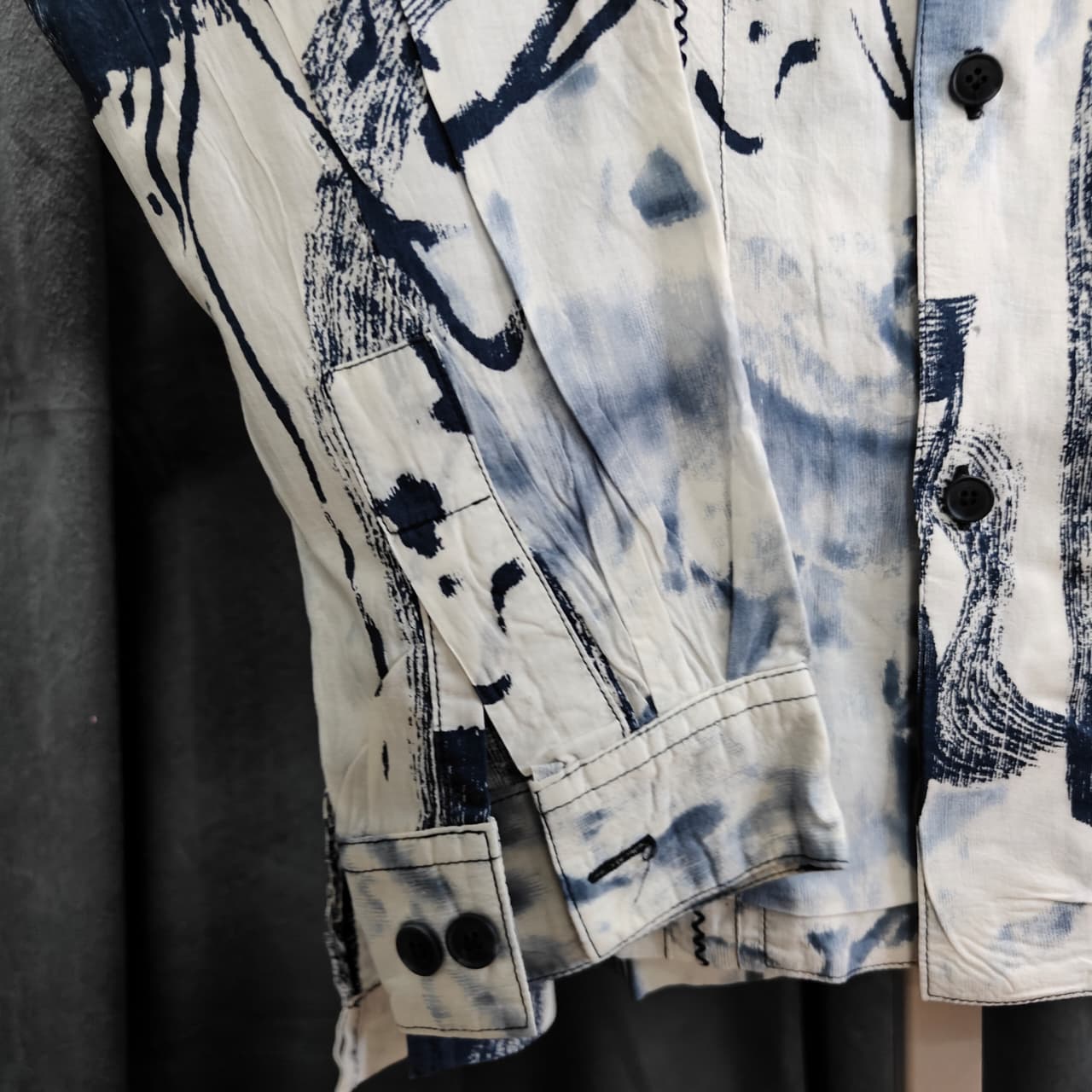 Megadyne Homme Men's Shirt- Navy Blue & White (XXL)