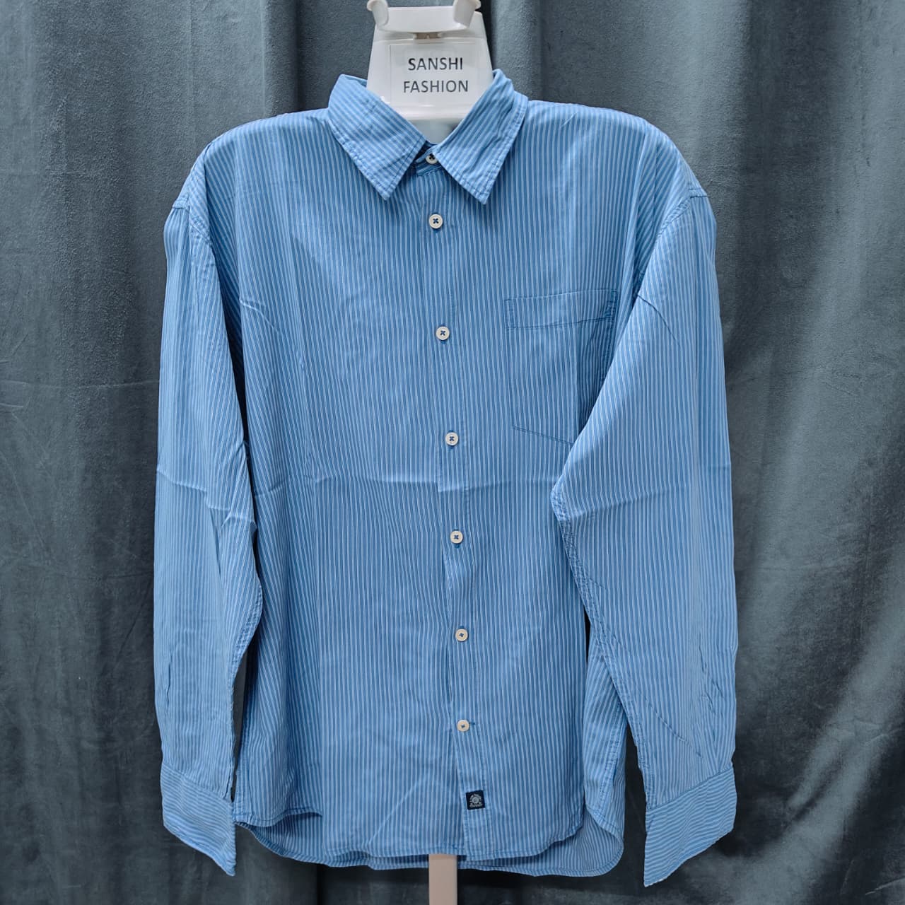 Tom Tailor Men's Shirt- Navy Striped (4XL)