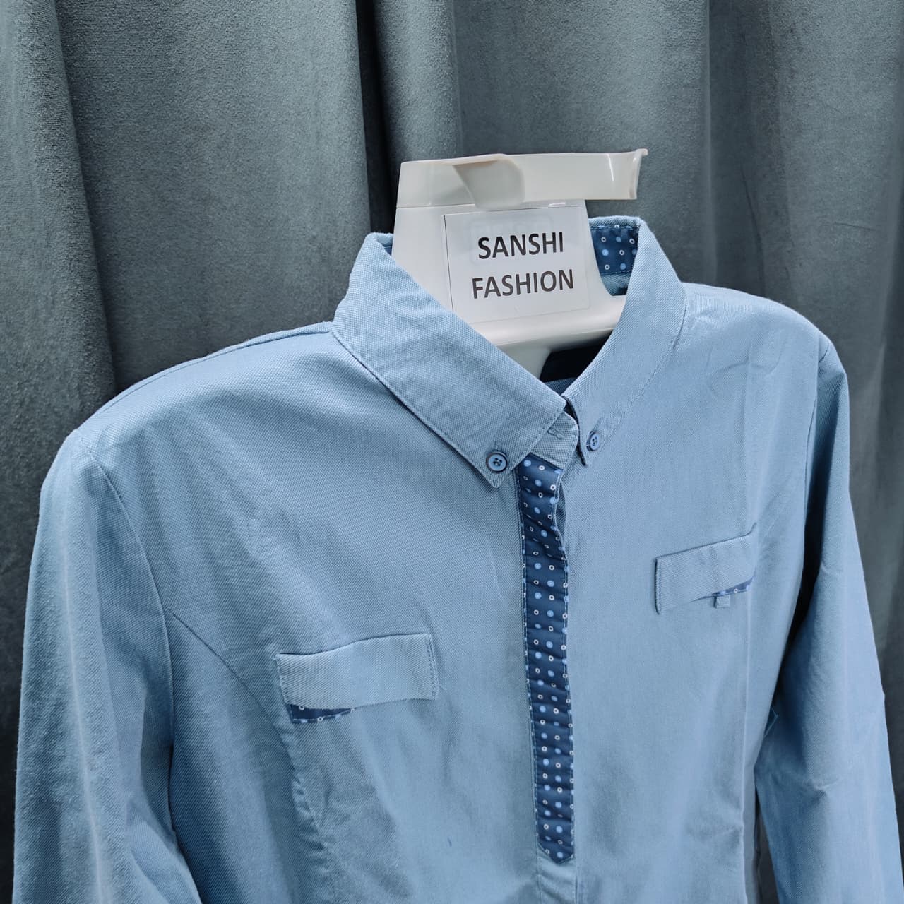 SHINSEGAE Women's Shirt- Sky Blue(M)