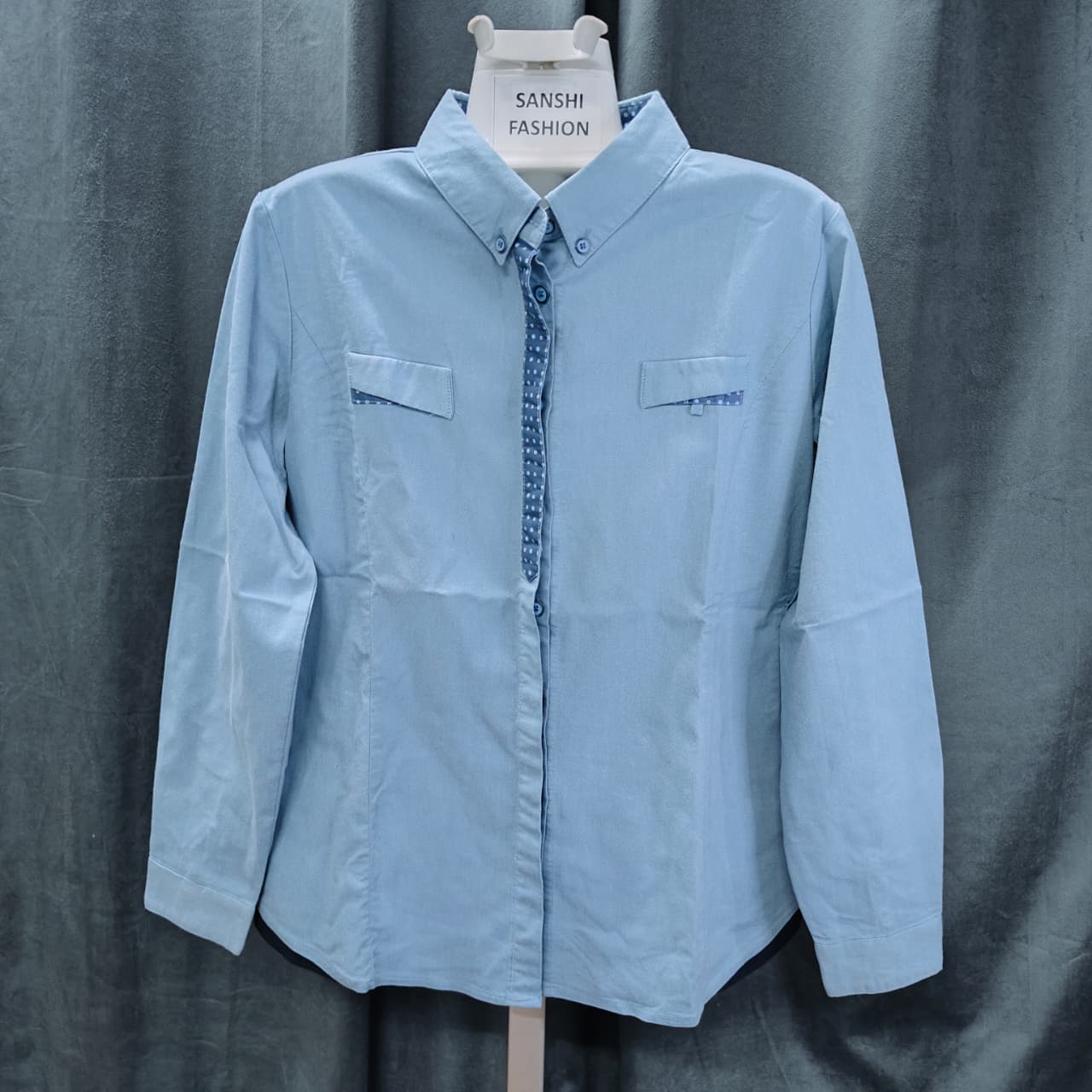 SHINSEGAE Women's Shirt- Sky Blue(M)